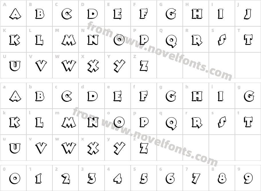 Tooney Noodle OutlineCharacter Map