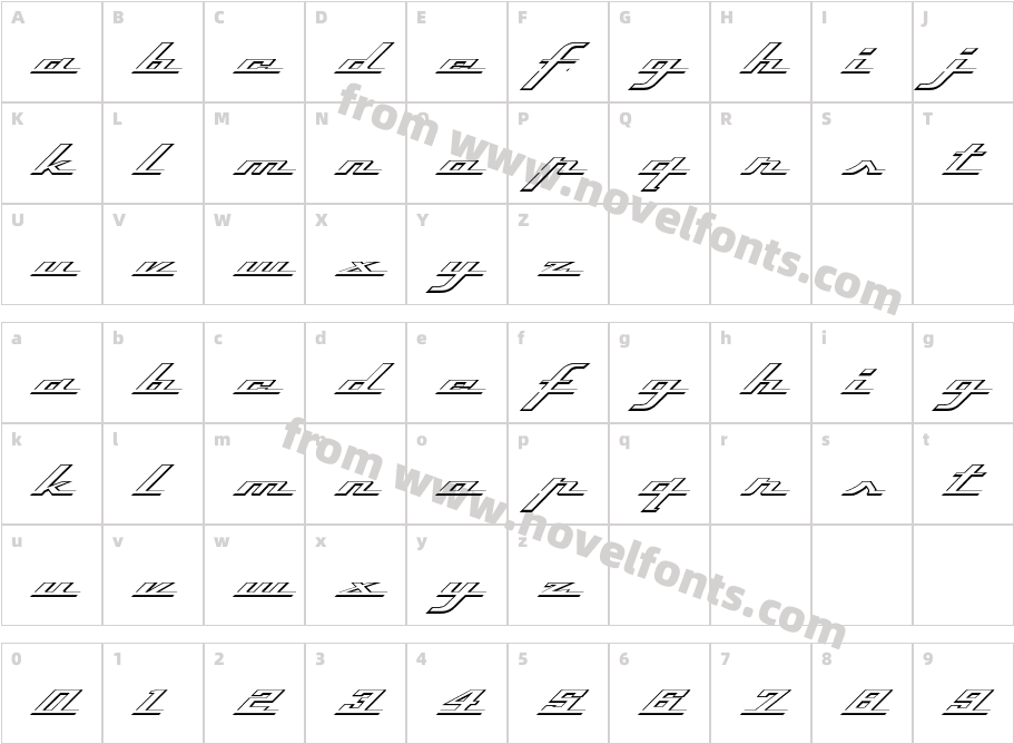 Top Speed OutlineCharacter Map