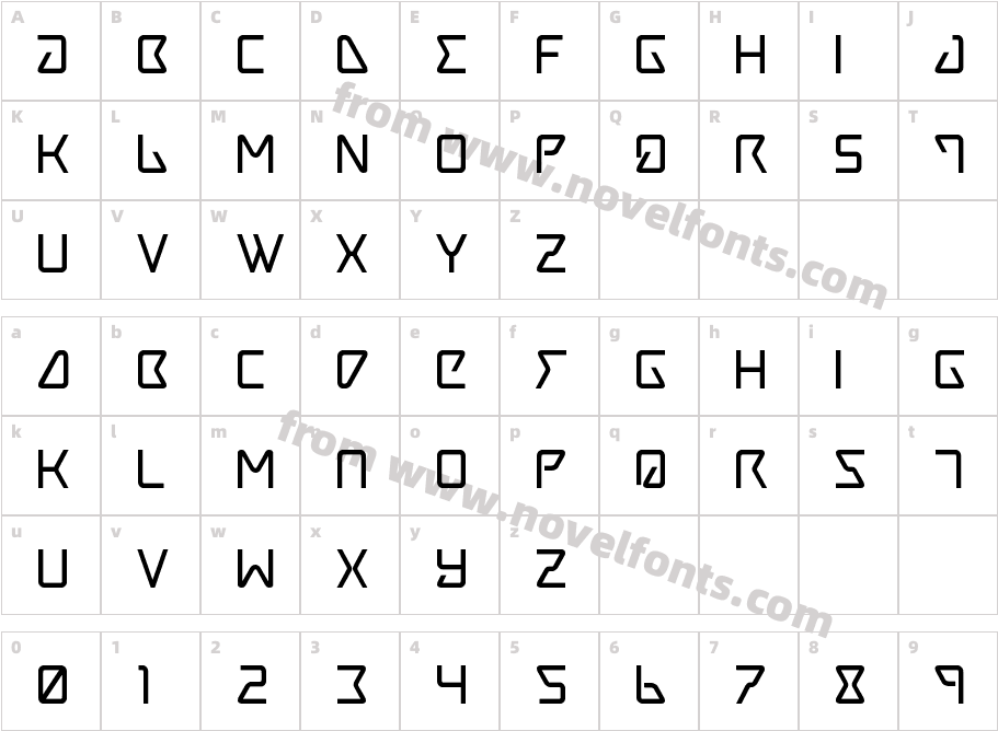 Tracer BoldCharacter Map