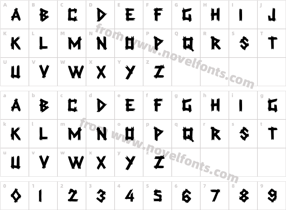 Trading Post MF BoldCharacter Map