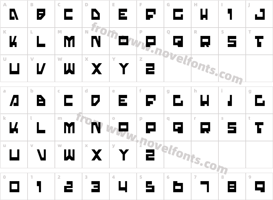 Trajia CondensedCharacter Map