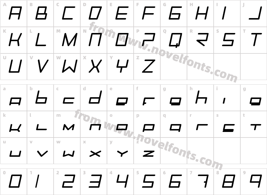 Trancemission Bold ItalicCharacter Map