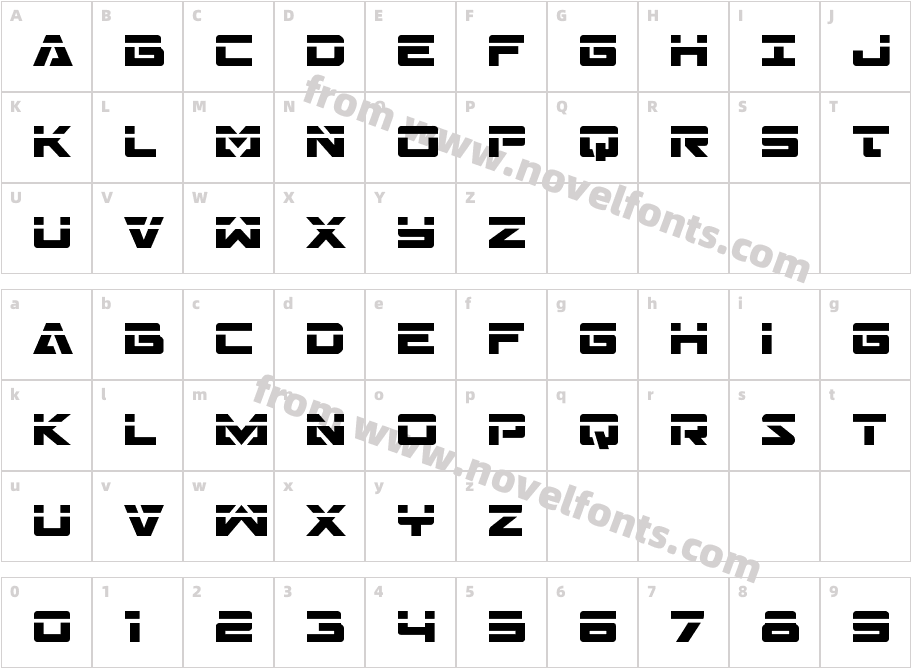 Trans America LaserCharacter Map