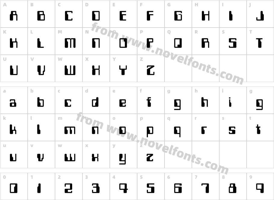 Trax TypeCharacter Map