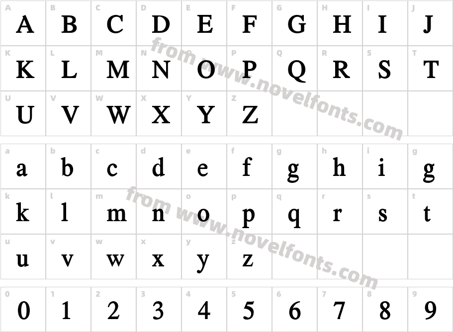 TribunADF Std Bold CondCharacter Map