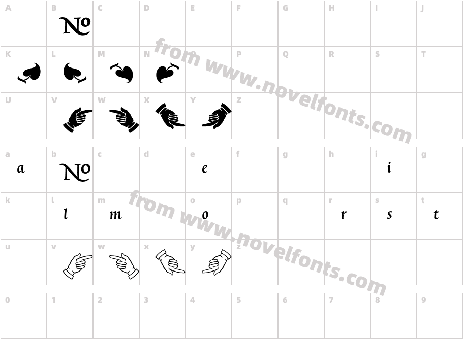 Trinite No4 Medium Italic PiCharacter Map