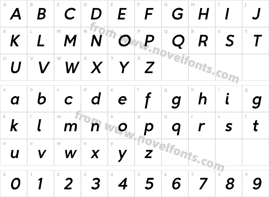 Triomphe ItalicCharacter Map