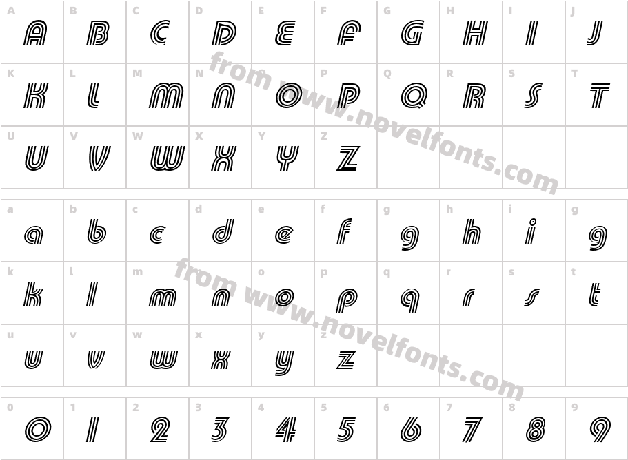 Triplee SlantedCharacter Map