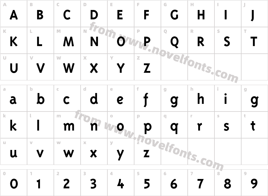 Triplex Bold LiningCharacter Map