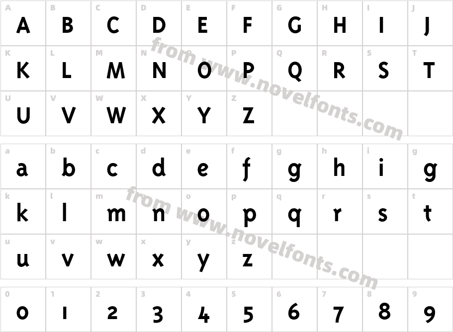 Triplex Bold OldstyleCharacter Map