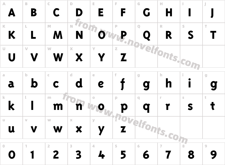 Triplex Extrabold LiningCharacter Map