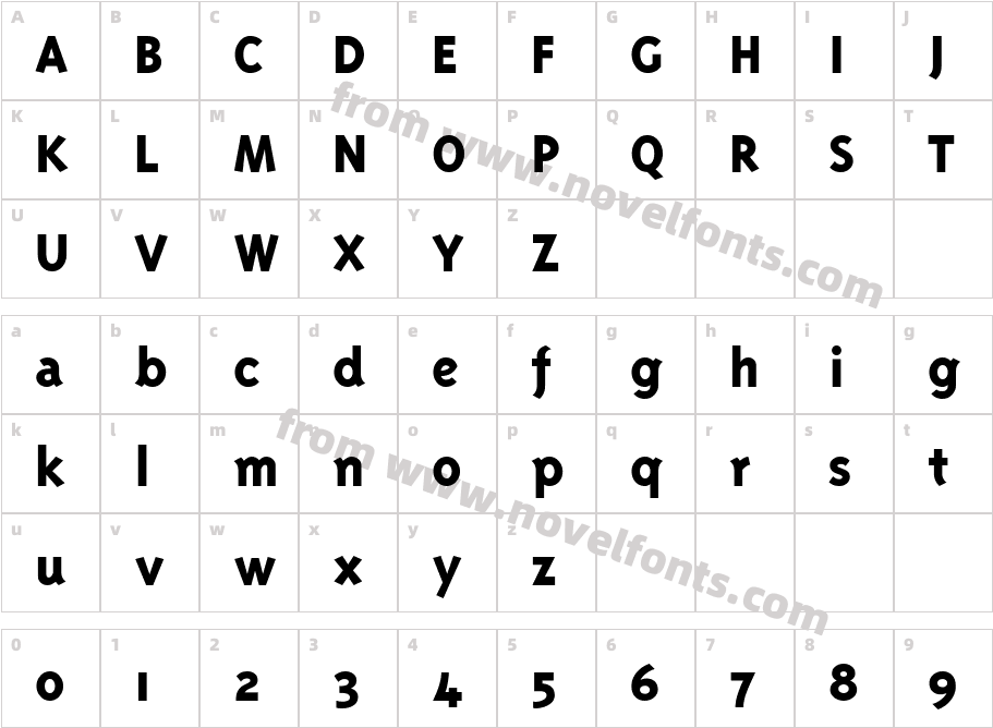 Triplex ExtraboldCharacter Map