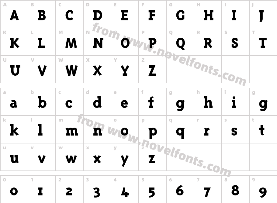 Triplex Serif ExtraboldCharacter Map