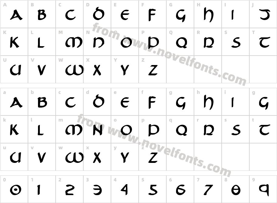 Tristram BoldCharacter Map