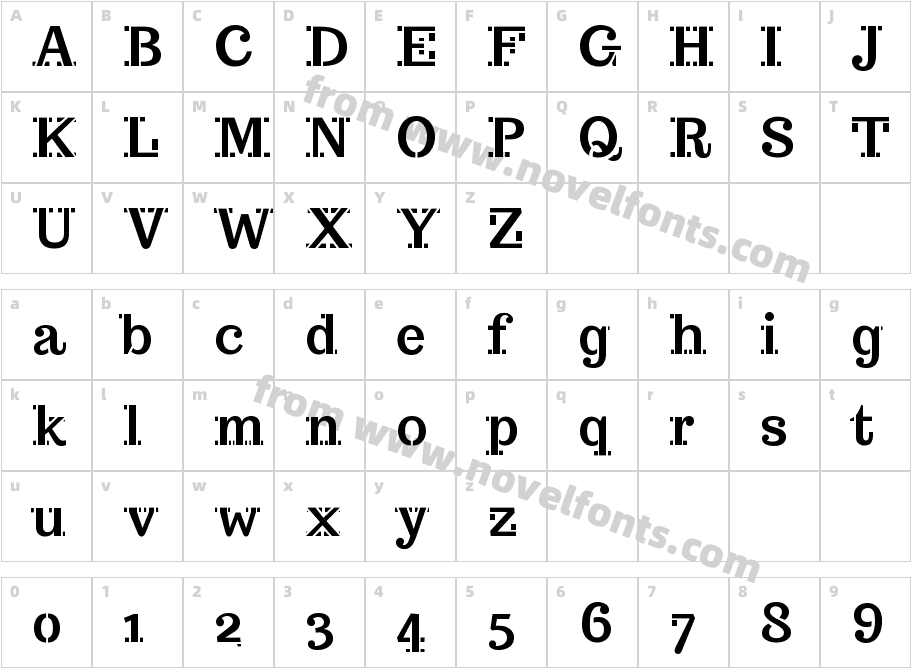 Trocchi Bold StencilCharacter Map