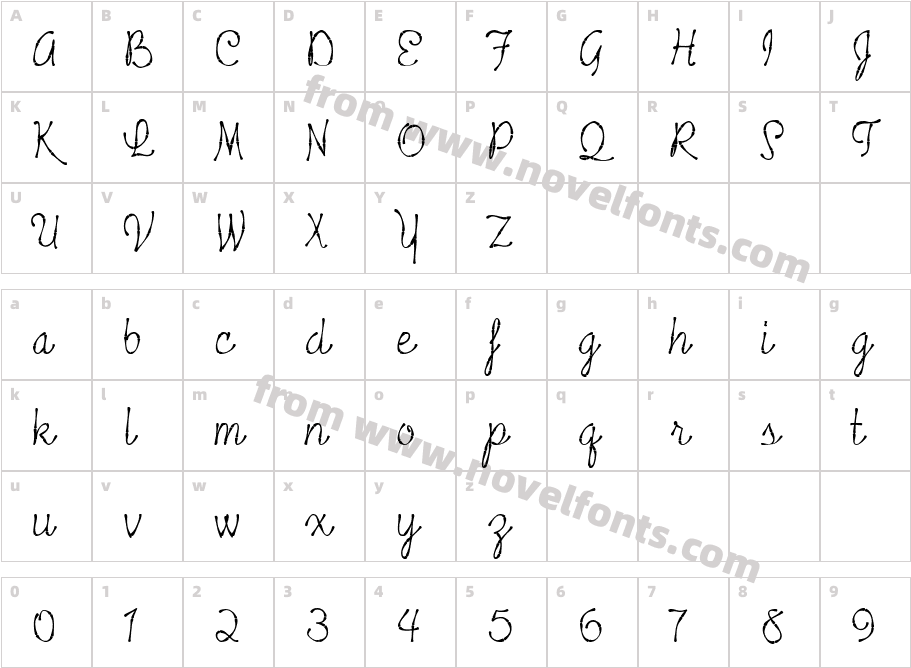 Tropicali Script BTN BambooCharacter Map