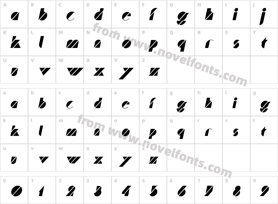 Truffle ItalicCharacter Map