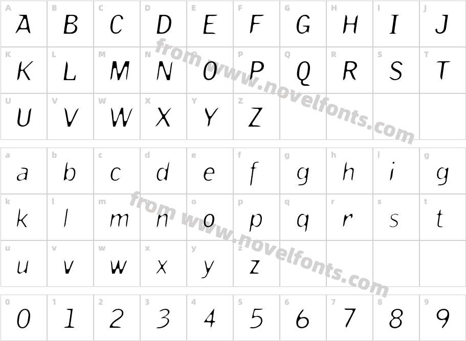 Truth Lite SlantedCharacter Map