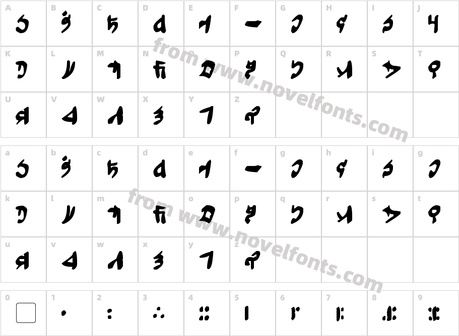 Tuigan BoldCharacter Map