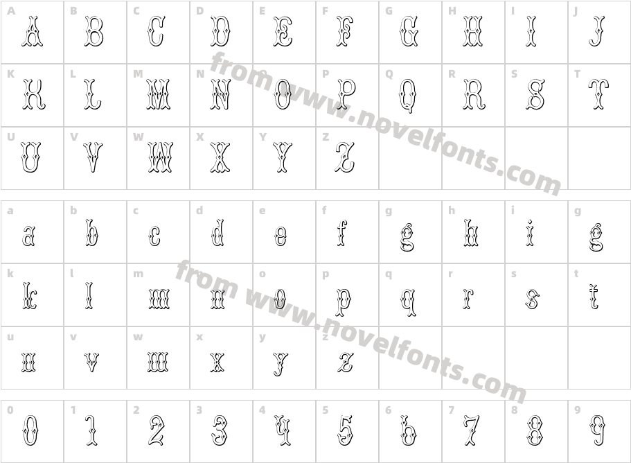 BruceDoublePicaBeveledCharacter Map