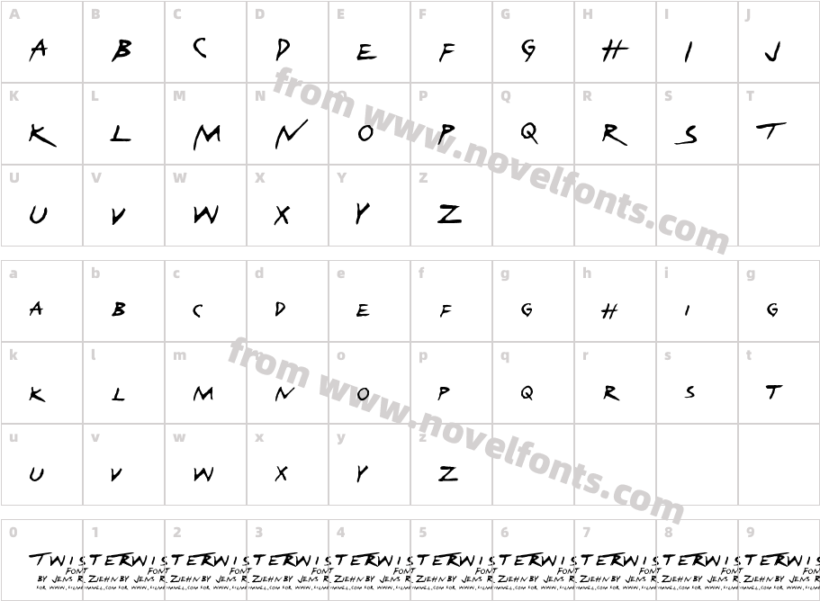 TwisterCharacter Map