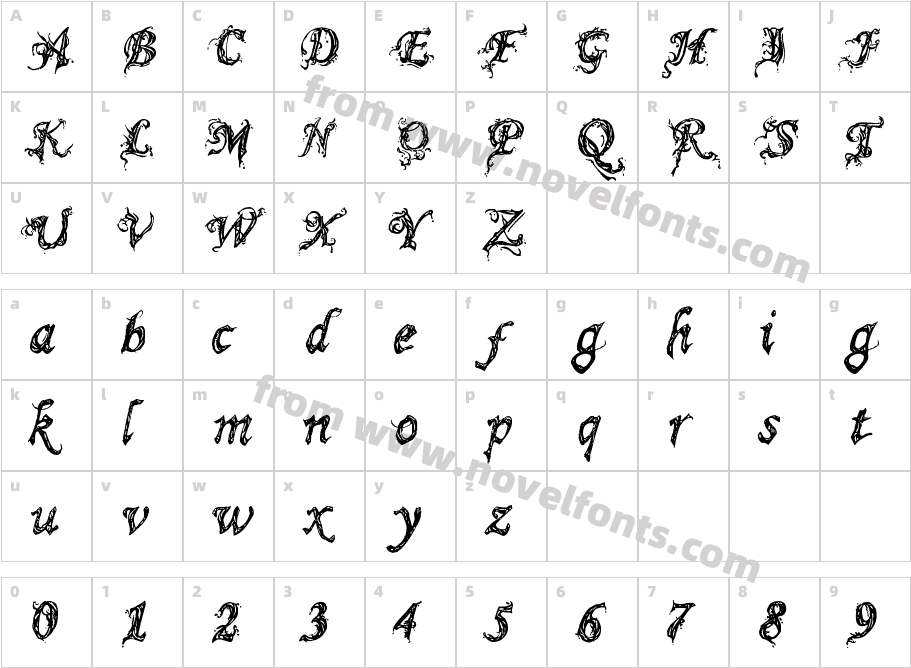 Type 1Character Map