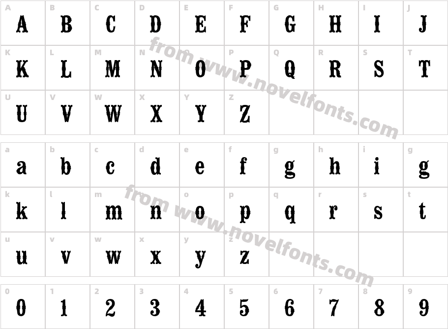 Type No12Character Map