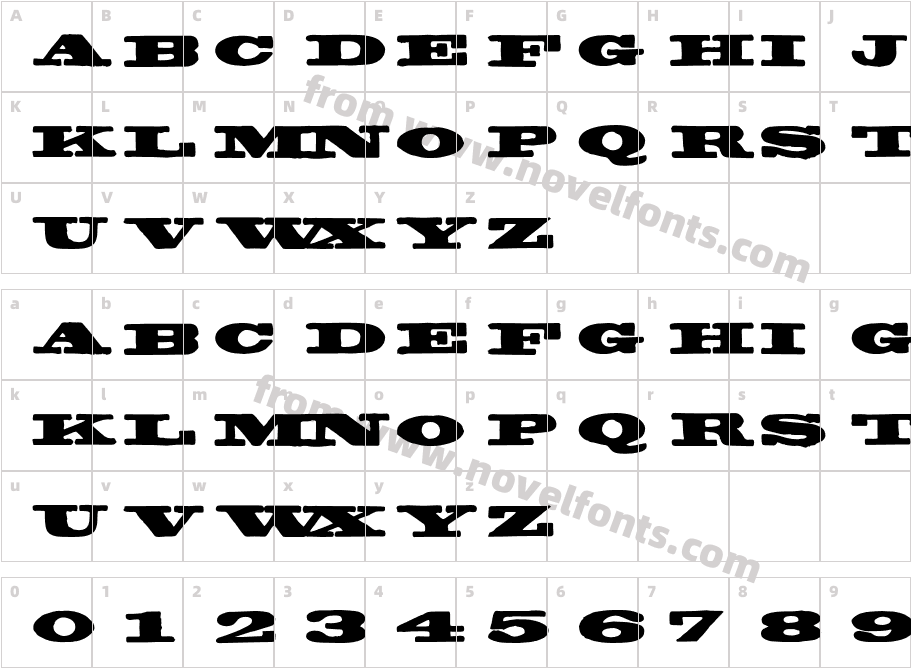 Type No7Character Map