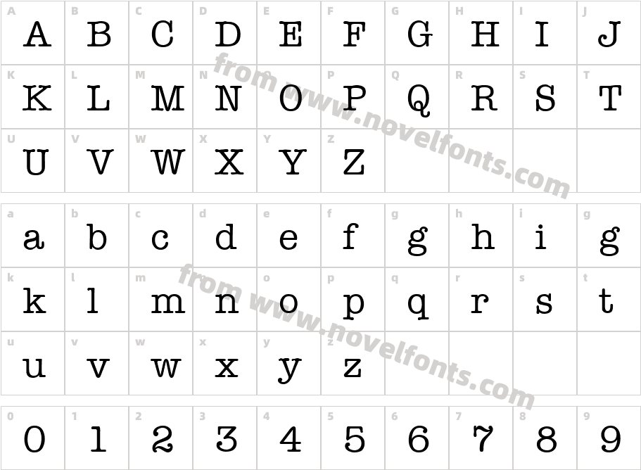 TypewriterCharacter Map
