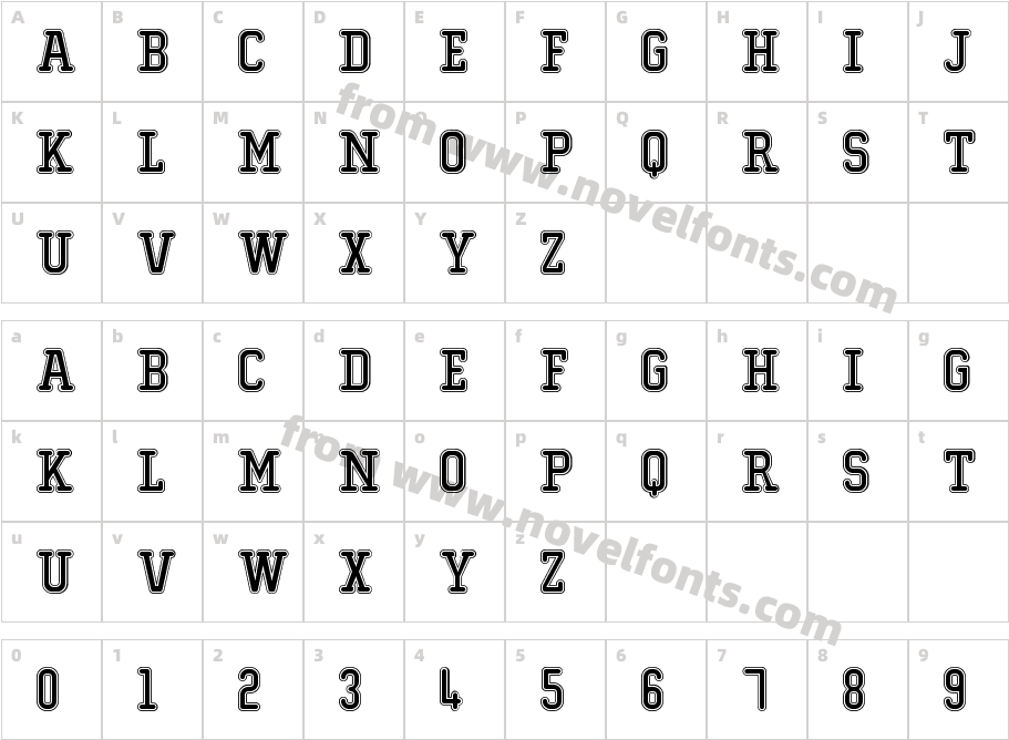 Typo College Outline DemoCharacter Map