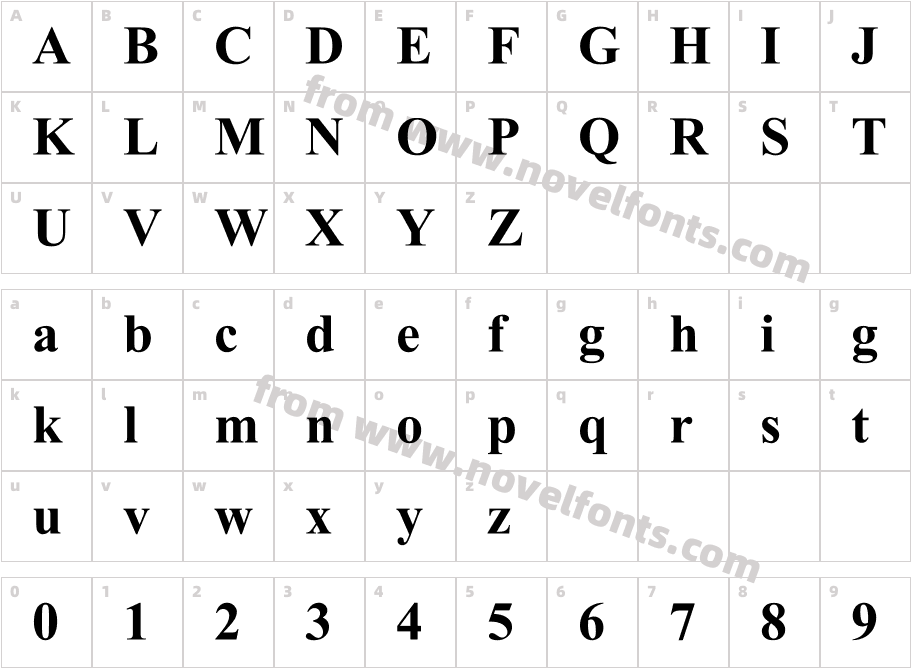 UKIJ Tuz Kitab BoldCharacter Map