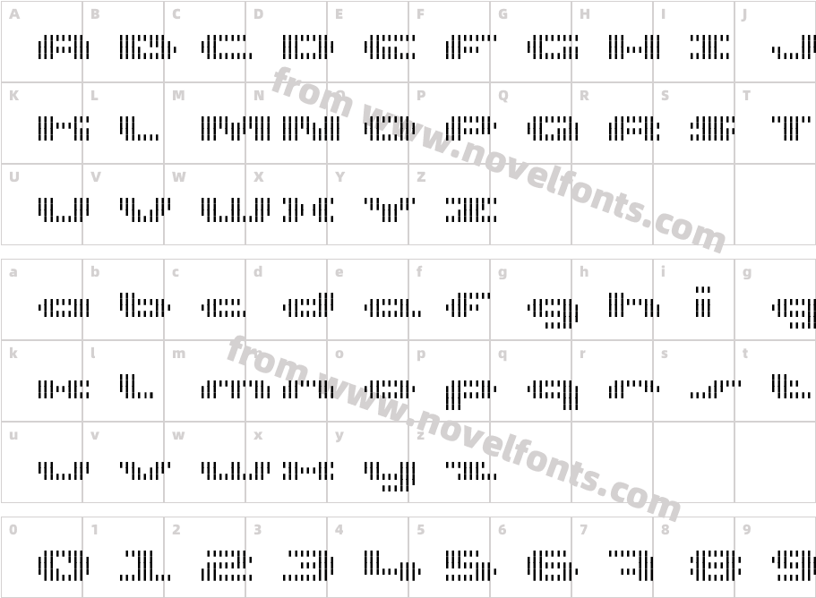 UP Tiny lcd four 8 decoV LightCharacter Map