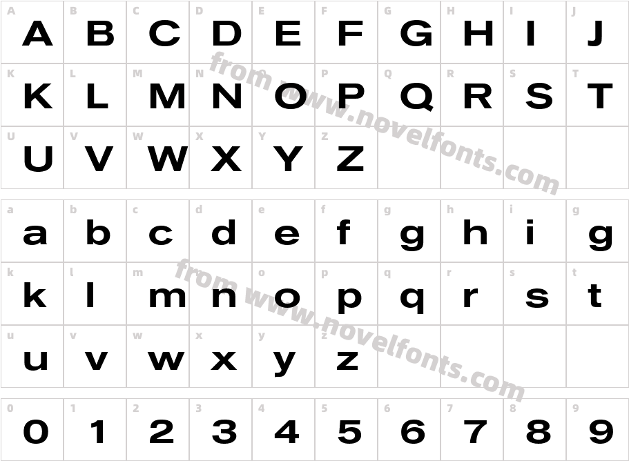 URW AccidaliaT Medi ExteCharacter Map