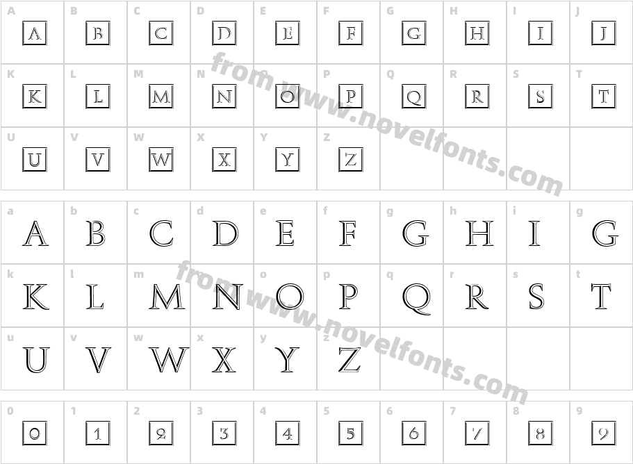 URW Almagest Ope IniDCharacter Map