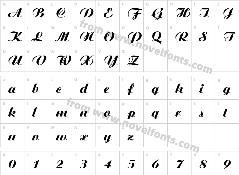 URW Aristoteles JoiD Extr BoldCharacter Map