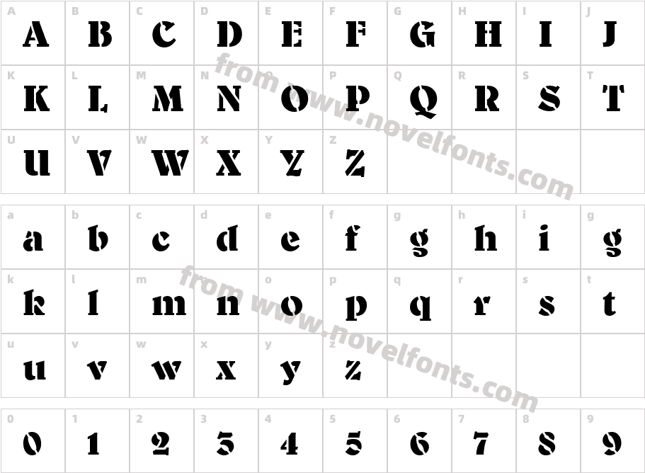 URW Bernini SteD BoldCharacter Map