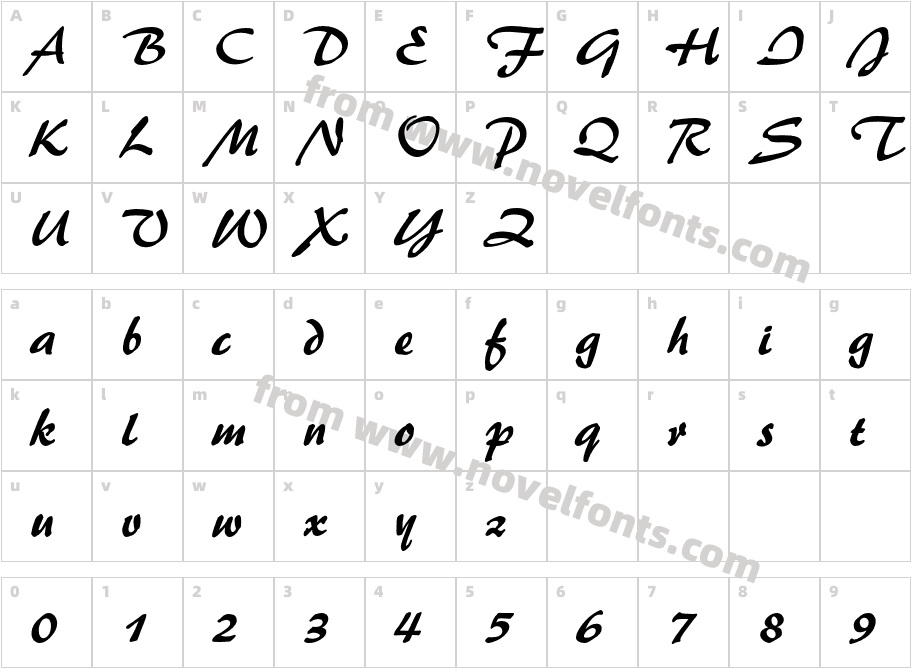 Brush445BT-RegularCharacter Map