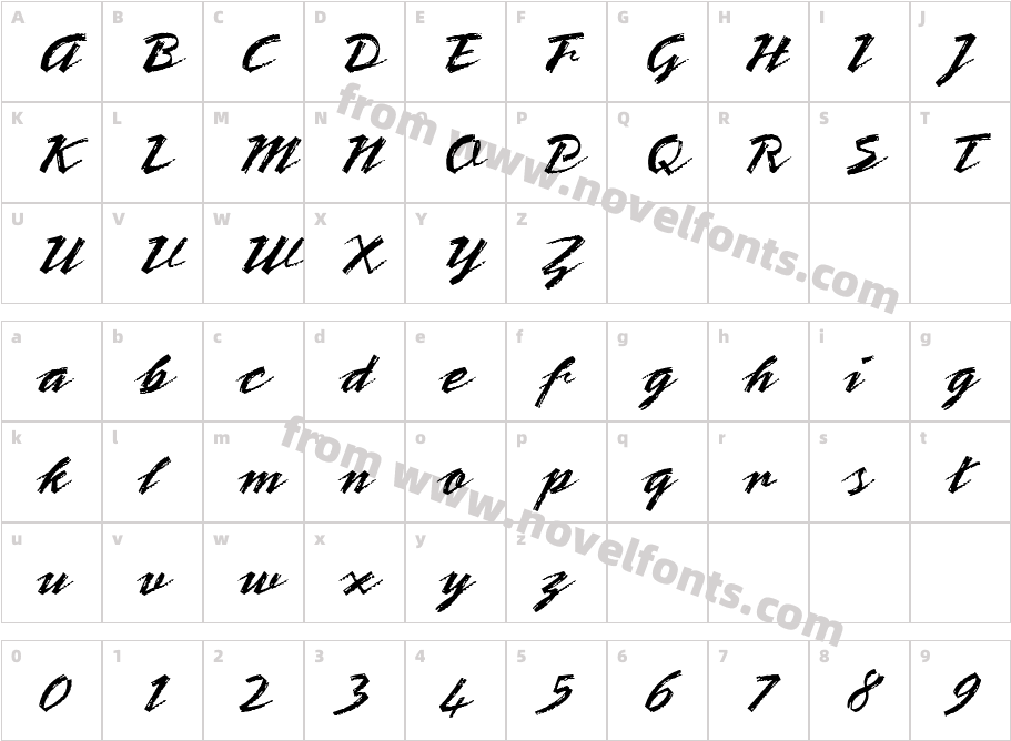 URW BrownDCharacter Map