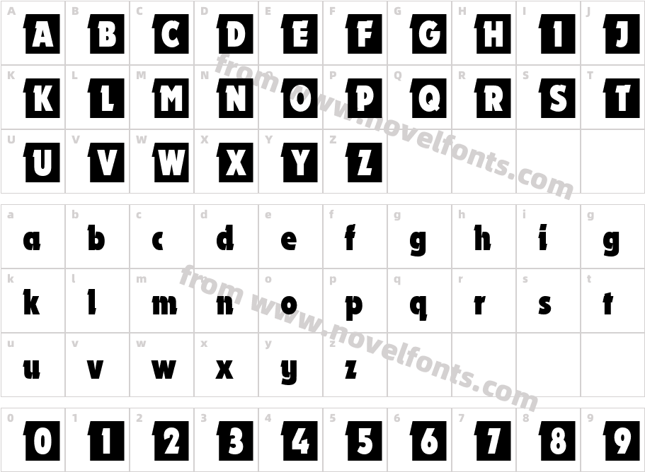 URW Dyana IniD Bold CondCharacter Map