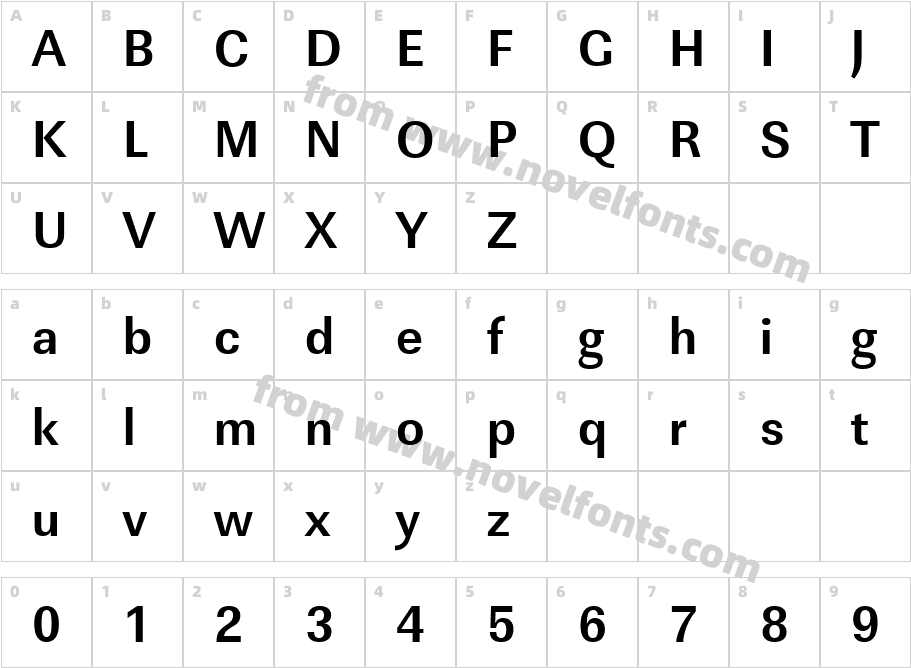 URW LinearT Bold NarrCharacter Map