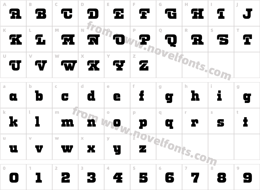 URW OkenPCharacter Map