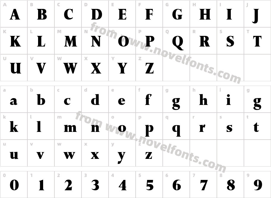 URW PerseusT Extr Bold CondCharacter Map