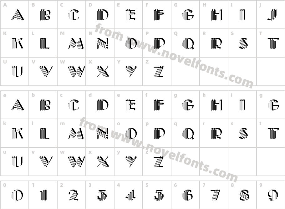 URW Pictet Onl ShaDCharacter Map