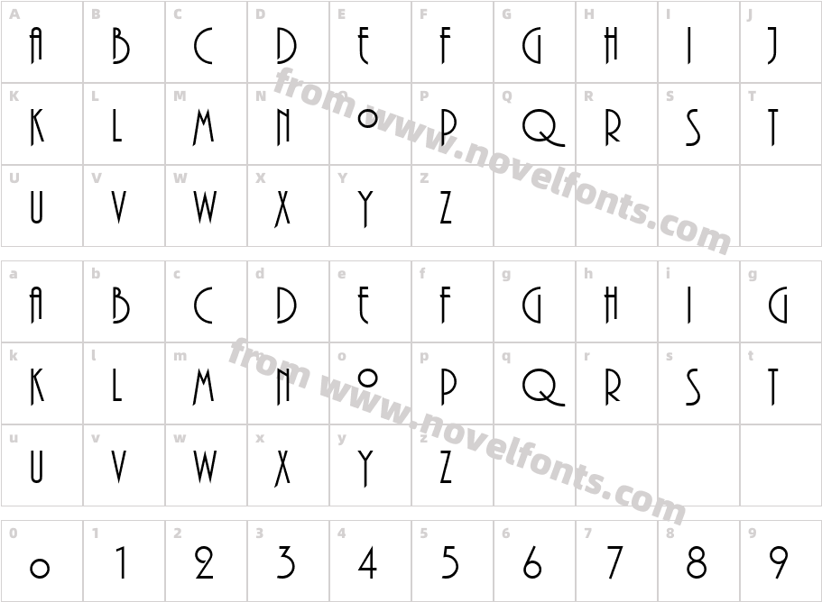 URW Plana SwaD ReguCharacter Map