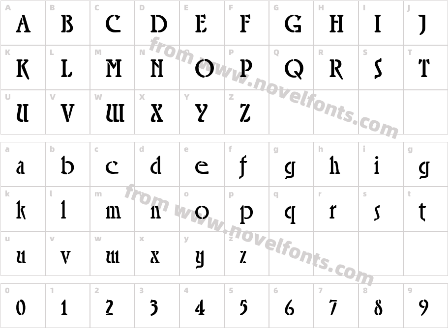 URW Rhea SteDCharacter Map