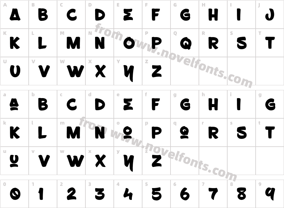 Brushboy RegularCharacter Map