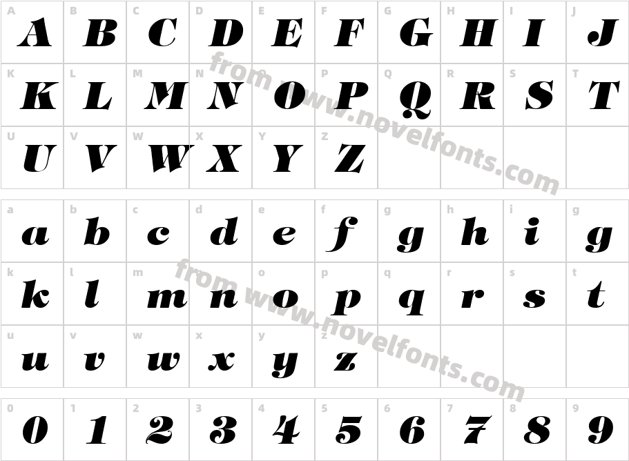 UVN Bach Tuyet Nang ItalicCharacter Map