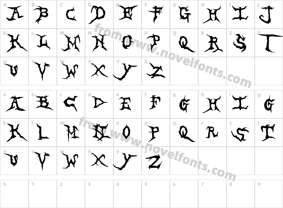 Brutal ToothCharacter Map