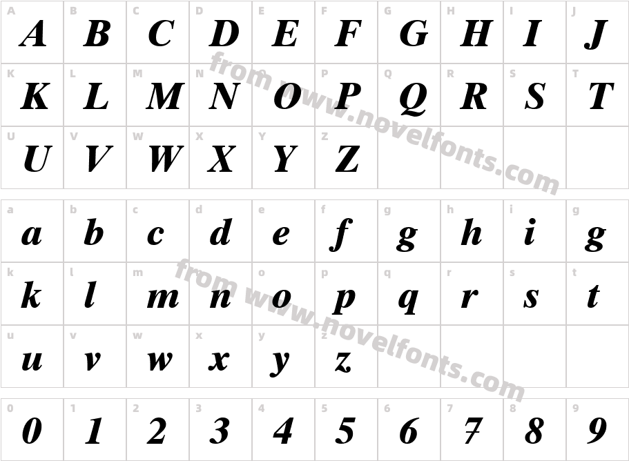 UVN Thoi Nay Nang ItalicCharacter Map