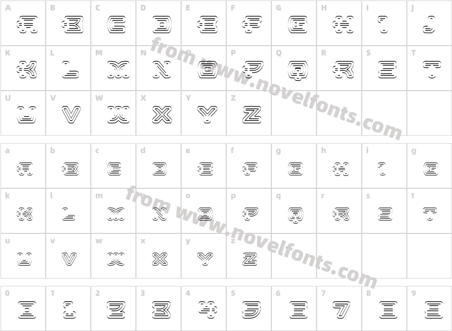 UltraBronzo-FinelineCharacter Map